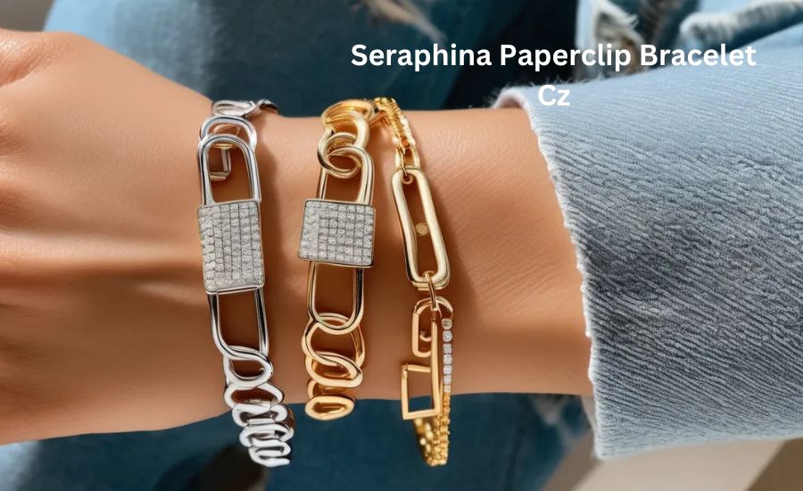 seraphina paperclip bracelet cz